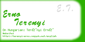 erno terenyi business card